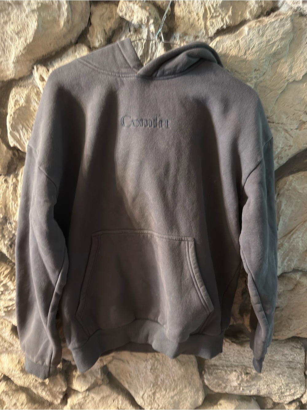 Comfort Embroidered Pullover Hoodie - Gray